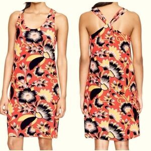 J. Crew Twist Back Hibiscus Floral Silk Dress Size 00